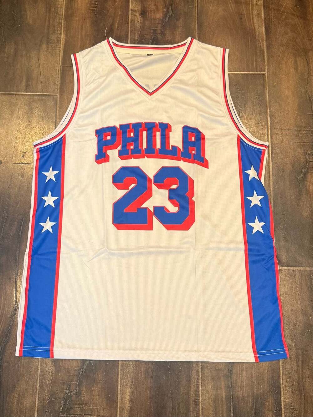 LeBron James Philadelphia 76ers #23 White Retro Basketball Jersey Size Large